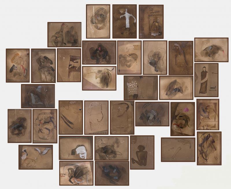 contemporary mixed media painting titled 'Untitled 1', 45x40 inches, by artist Susmita Chowdhury on Paper