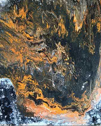 Abstract acrylic painting titled 'Untitled 1', 30x24 inches, by artist Kartikey Sharma on Canvas