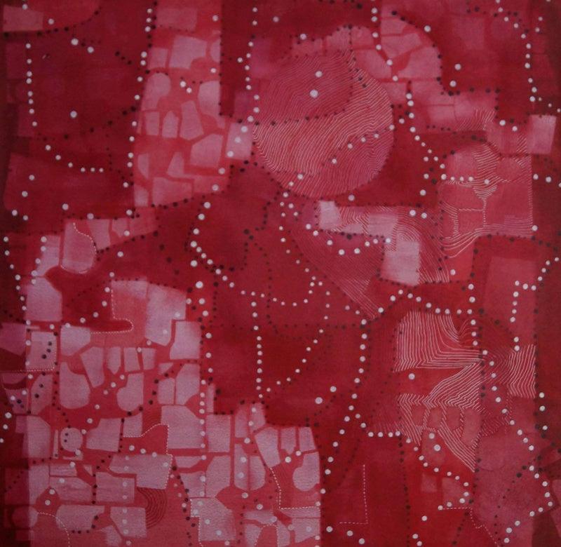 Abstract acrylic painting titled 'Untitled 1', 36x36 inches, by artist Govind Biswas on Canvas