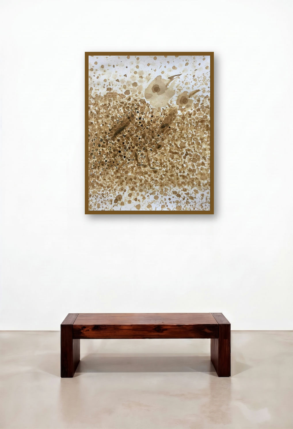 Untitled 1 (Coffee Bird) by artist Bhanu Prakash displayed in a Contemporary Library