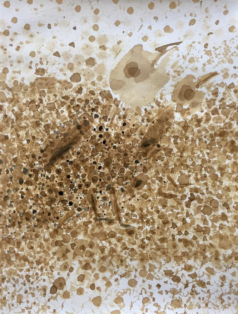 Abstract watercolor painting titled 'Untitled 1', 35x27 inches, by artist Bhanu Prakash on Paper