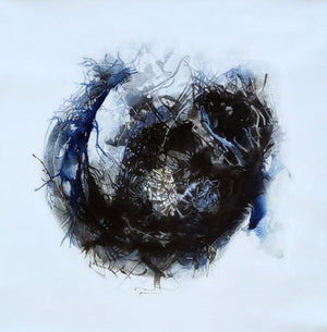 Abstract mixed media painting titled 'Untitled 1', 24x24 inches, by artist Sonam Sikarwar on Canvas