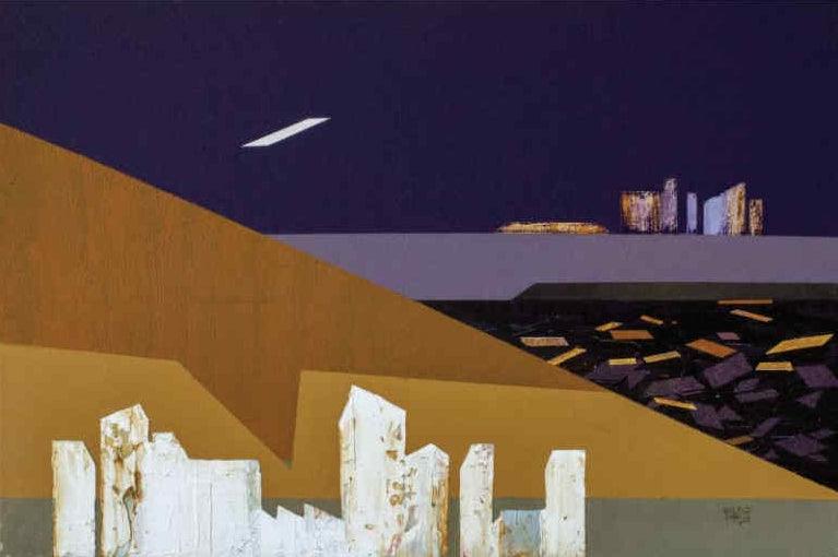 Landscape acrylic painting titled 'Untitled 1', 24x36 inches, by artist Balasaheb Patil on Canvas