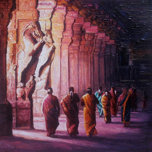 Religious acrylic painting titled 'Untitled 1', 36x36 inches, by artist Iruvan Karunakaran on Canvas