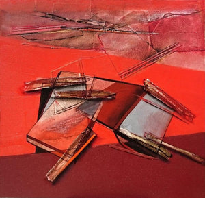 Abstract oil painting titled 'Untitled 1', 36x36 inches, by artist Shilpa Patole on Canvas