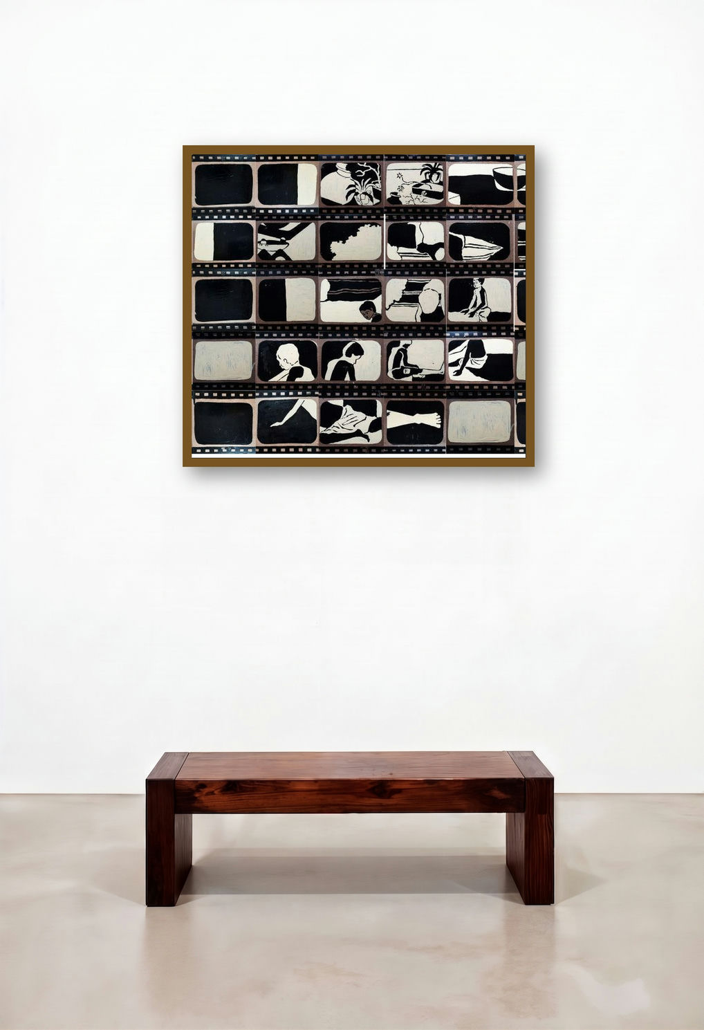 Untitled 1 (Cinematic Memories**) by artist Debaroti Seth displayed in a Elegant Study