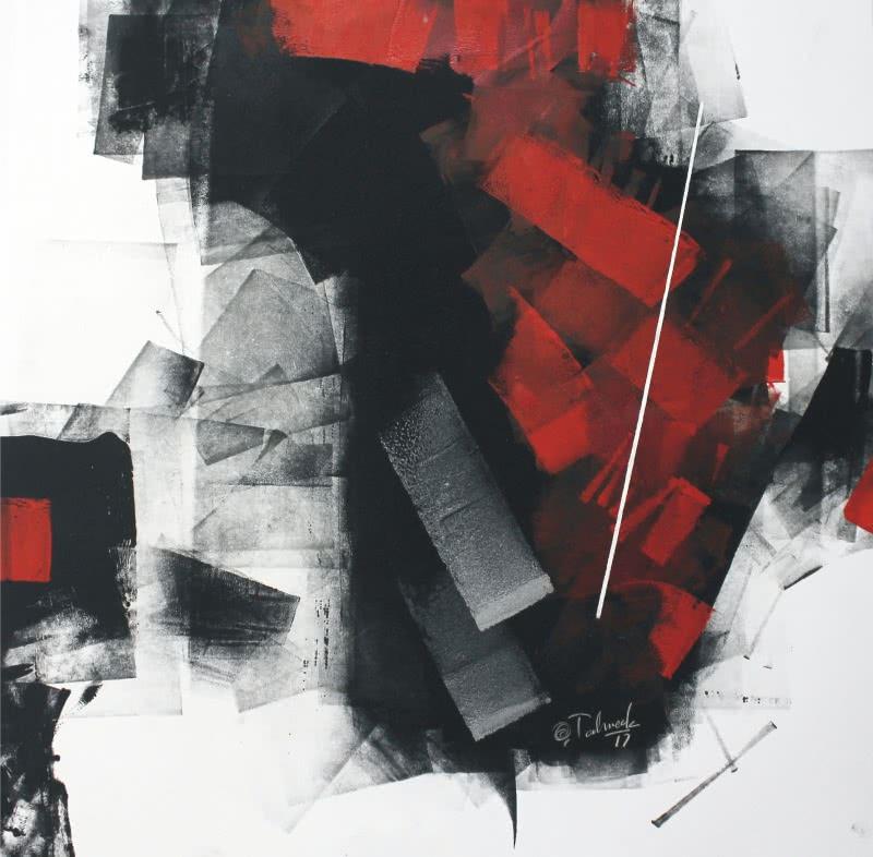 Abstract oil painting titled 'Untitled 1', 20x20 inches, by artist Sudhir Talmale on Paper