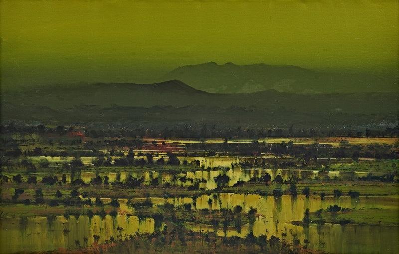 Nature acrylic painting titled 'Untitled 1', 36x48 inches, by artist Mangesh Shinde on Canvas