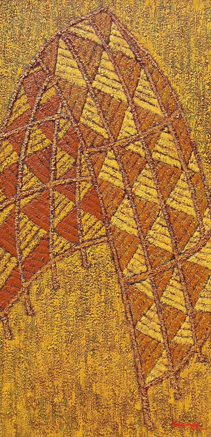 contemporary oil painting titled 'Untitled 1', 48x24 inches, by artist Suraj Nagwanshi on Canvas