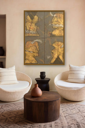 Untitled 1 (Faces of Time) by artist Sukhendu Paul displayed in a Designer gallery