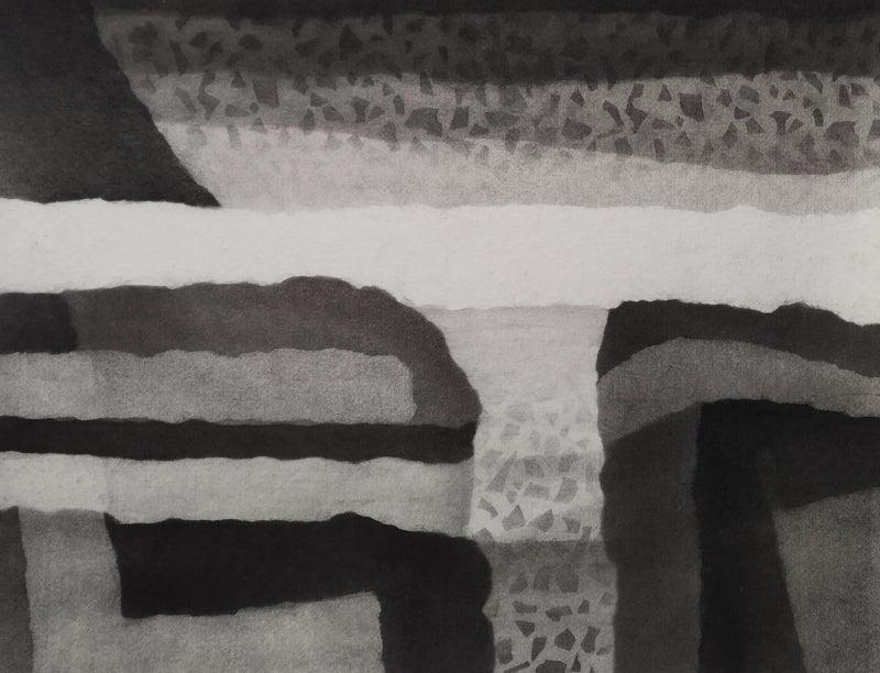 Abstract charcoal drawing titled 'Untitled 1', 11x14 inches, by artist Munish Sharma on Paper