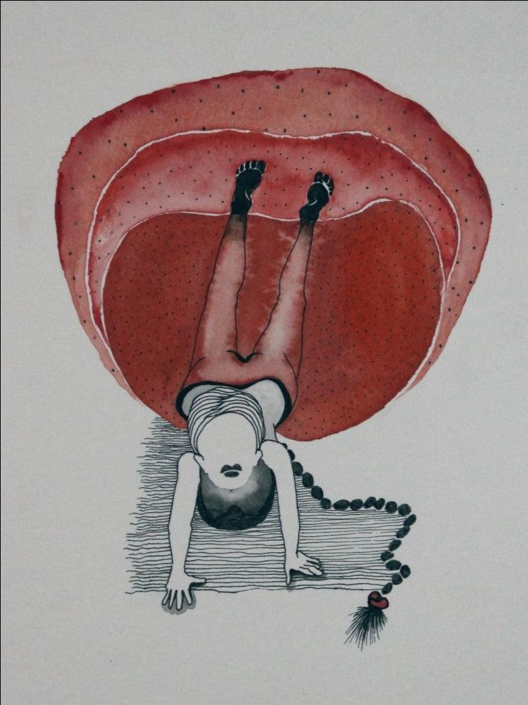 contemporary mixed media drawing titled 'Untitled 1', 8x6 inches, by artist Hema Mhatre on Paper