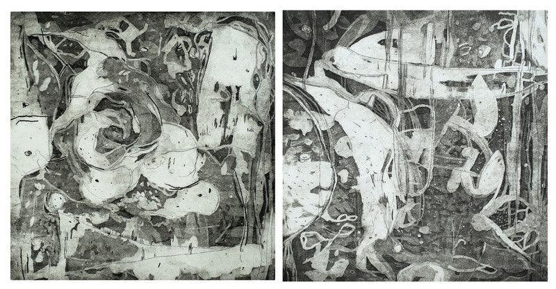 contemporary printmaking titled 'Untitled 1', 12x12 inches, by artist Mahima Kapoor on Paper