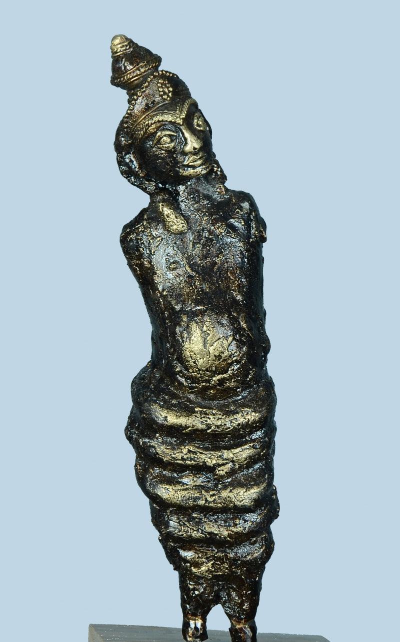Figurative sculpture titled 'Untitled 1', 12x3x3 inches, by artist Kishor Sharma on Bronze