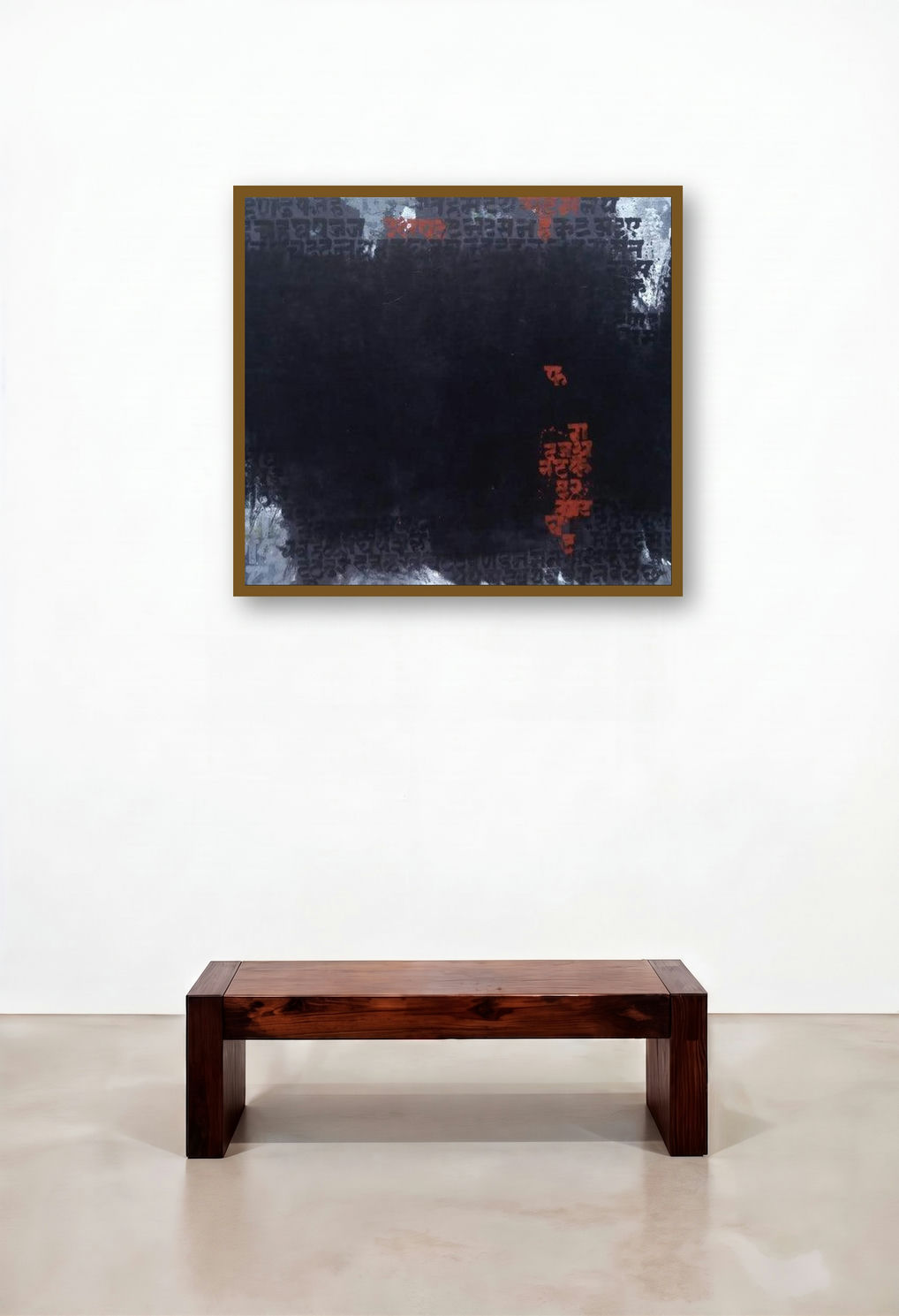 Untitled 1 (Echoes of the Past) by artist Ashutosh Apte displayed in a Luxury Hotel Suite