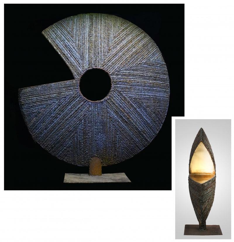 Abstract sculpture titled 'Untitled 1', 48x12x12 inches, by artist Swapnil Godase on Mild Steel, Brass