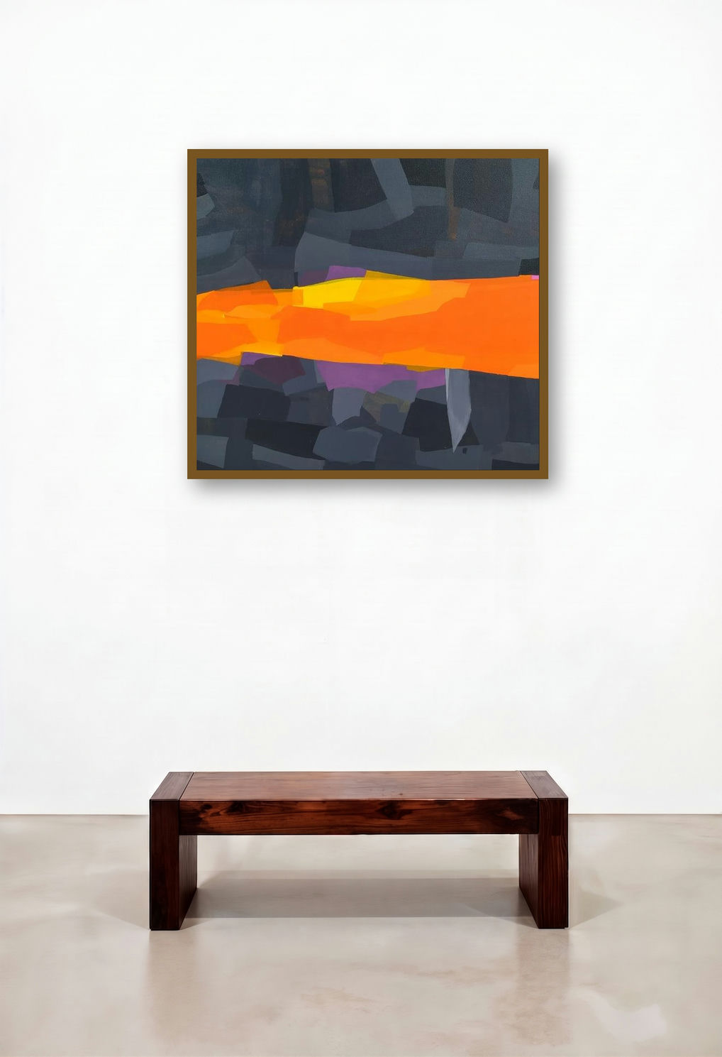 Untitled 1 (Eruption) by artist Padmakar Santape displayed in a Elegant Bedroom