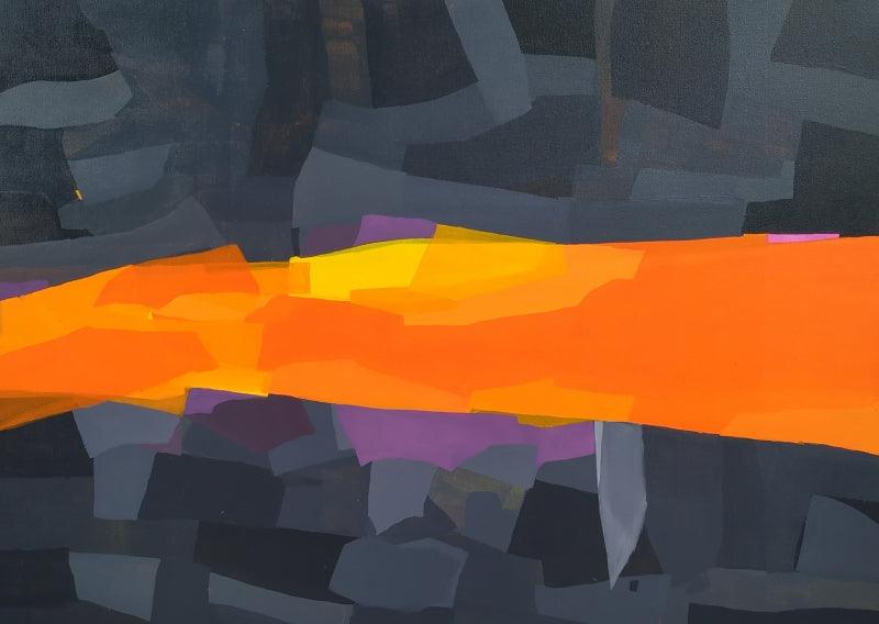 Abstract acrylic painting titled 'Untitled 1', 36x48 inches, by artist Padmakar Santape on Canvas