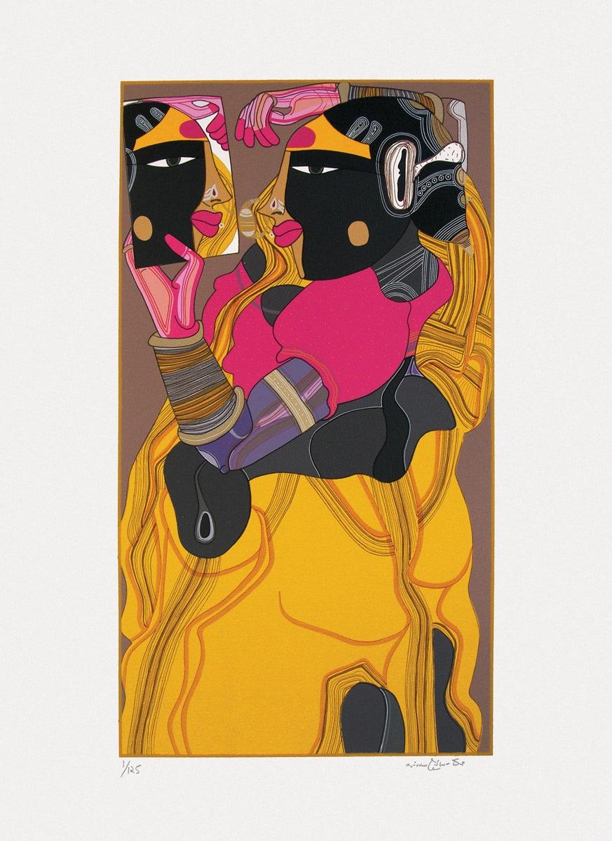 Figurative serigraphs painting titled 'Untitled 1', 30x22 inches, by artist Thota Vaikuntam on Paper