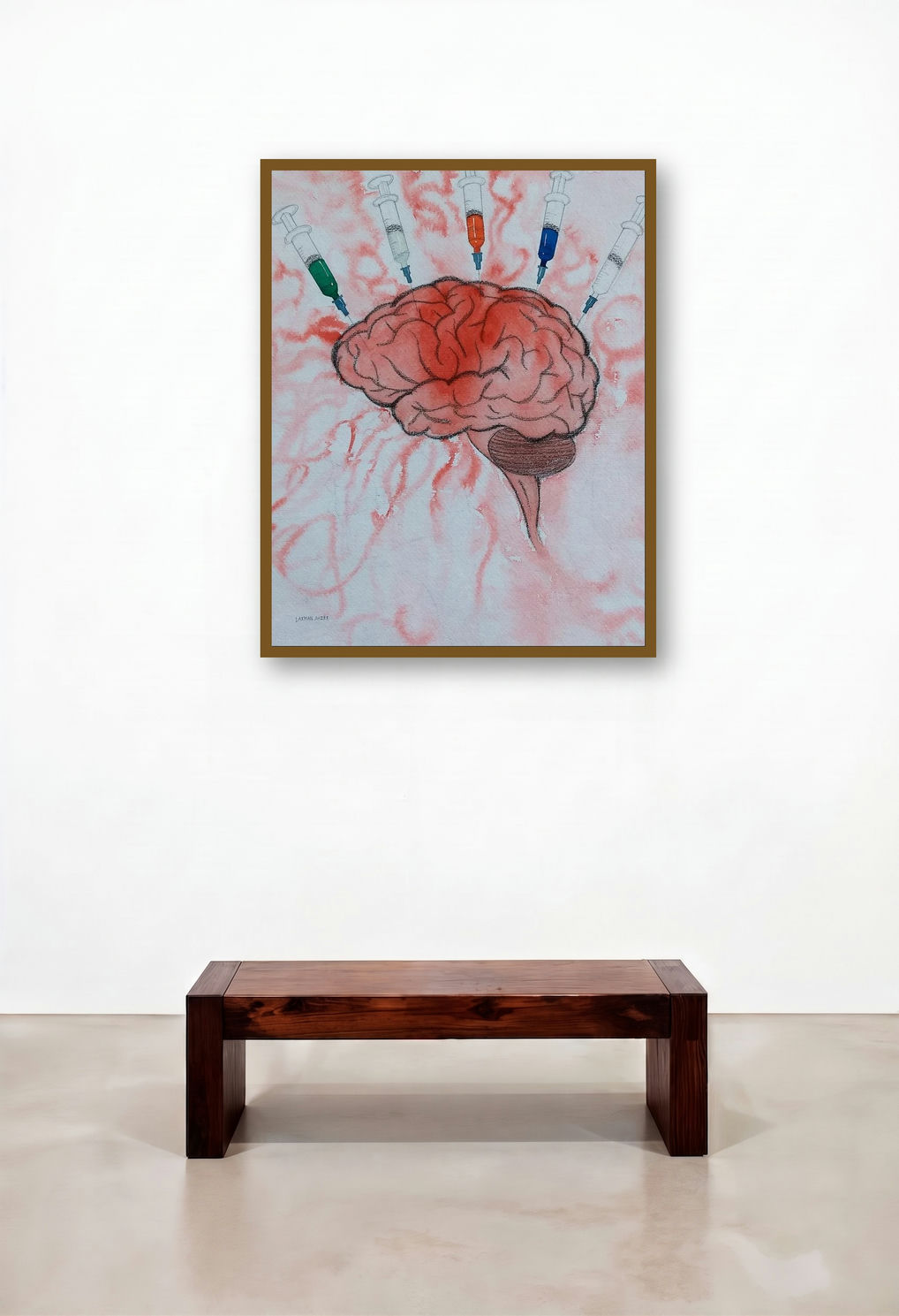 Untitled 1 (Addicted Mind) by artist Laxman Ahire displayed in a Boutique Hotel Style Penthouse