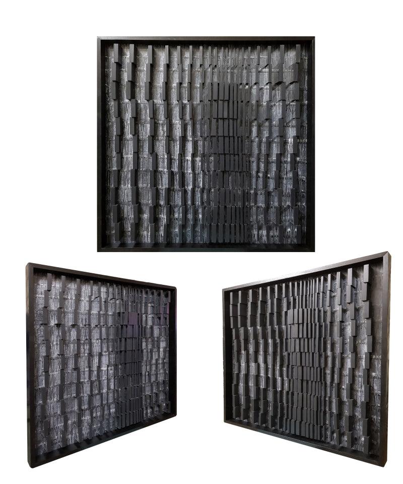 pattern sculpture titled 'Untitled 1', 36x36x2 inches, by artist Tanvi Pujari on Wood