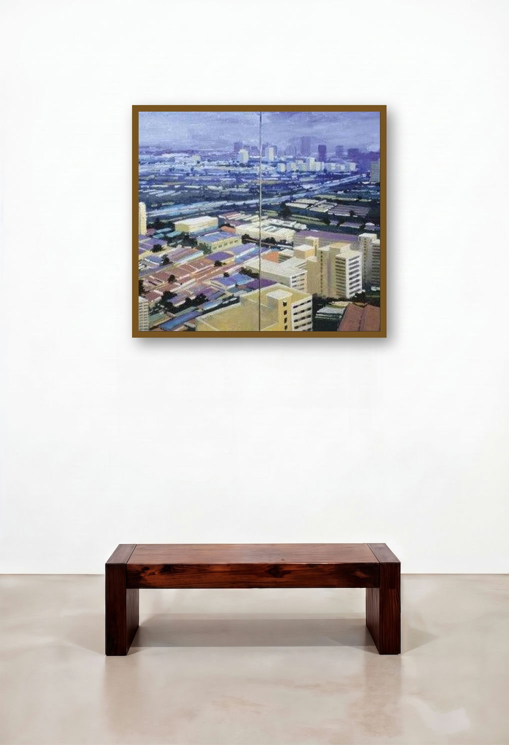 Untitled 1 (Urban Tapestry) by artist Ritesh Chopda displayed in a Art Deco Hotel Lobby