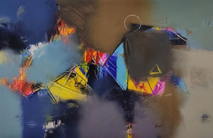 Abstract acrylic painting titled 'Untitled 1', 24x36 inches, by artist Paras Parmar on Canvas