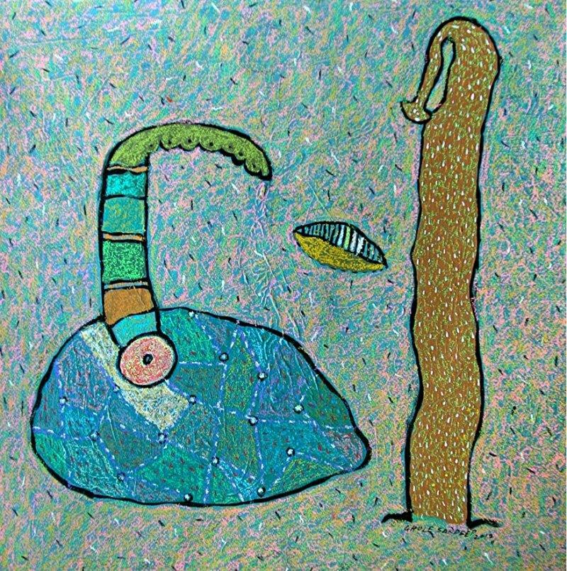 Erotic mixed media titled 'Untitled 1', 16x16 inches, by artist Sandeep Ghule on Paper