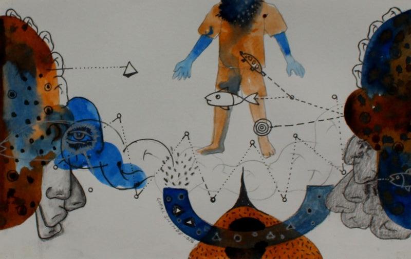 Figurative pencil drawing titled 'Untitled 1', 6x12 inches, by artist Gopal Shinde on Paper