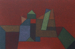 Abstract oil painting titled 'Untitled 1', 24x36 inches, by artist Ganesh Chavan on Canvas