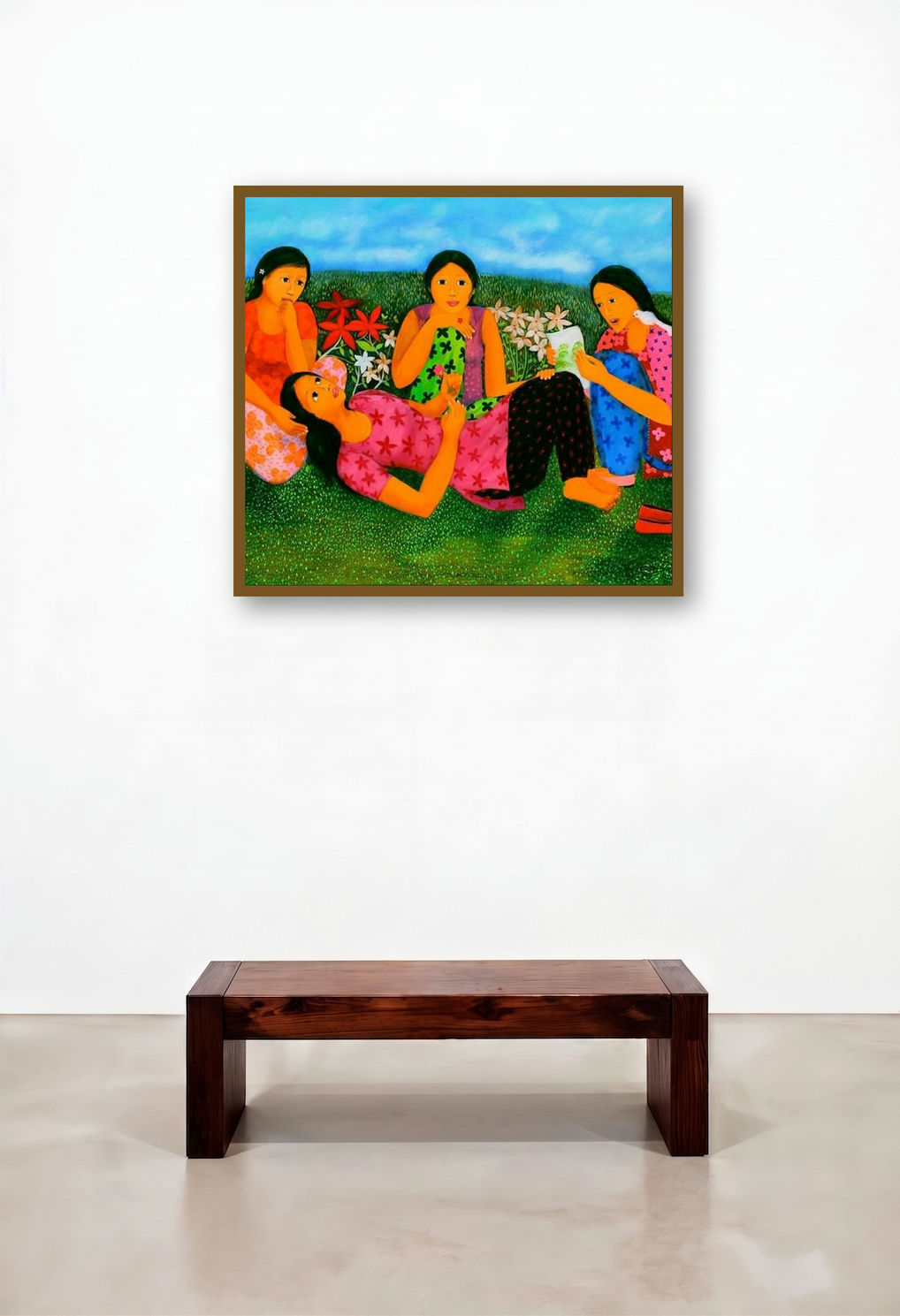 Untitled 1 (Abstract Lovers) by artist Anjum Khan displayed in a Contemporary Lounge