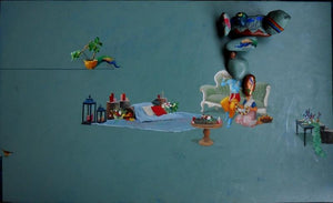 Fantasy mixed media painting titled 'Untitled 1', 36x60 inches, by artist Pragnesh Patel on Canvas