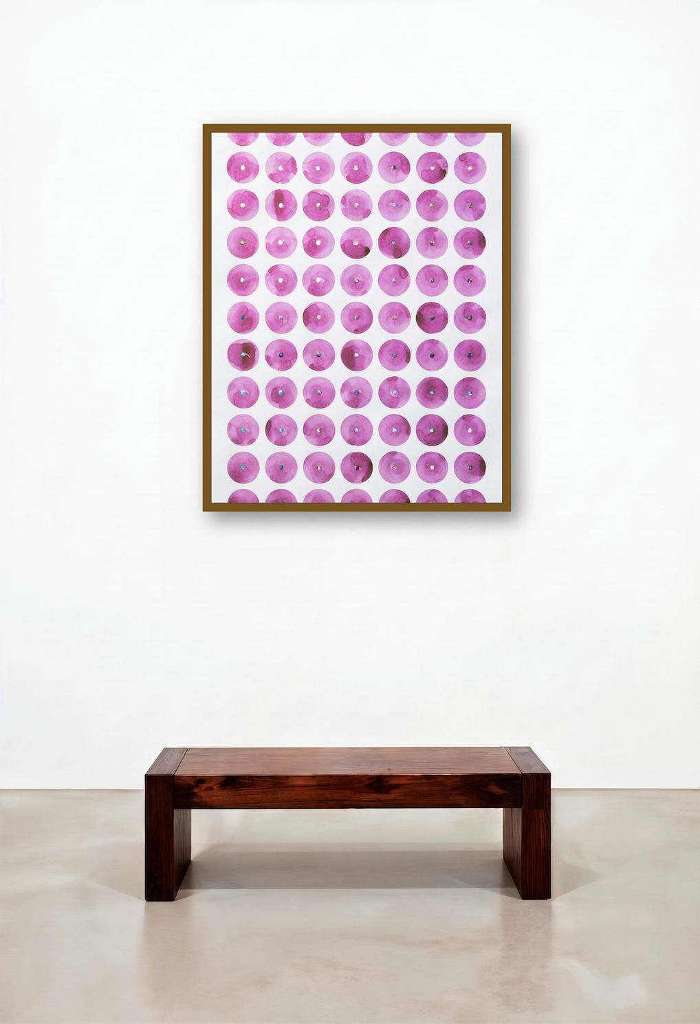 Untitled 1 (A Symphony of Purple**) by artist Madan Meena displayed in a Scandinavian Hotel Lobby