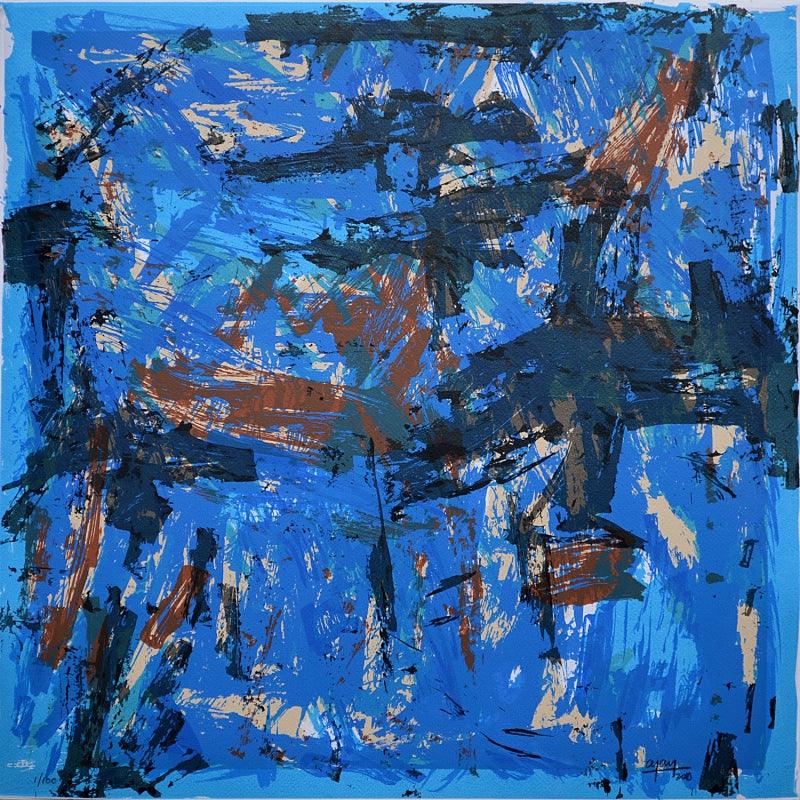 Abstract serigraphs painting titled 'Untitled 1', 24x24 inches, by artist Ajay Choudhary on Paper