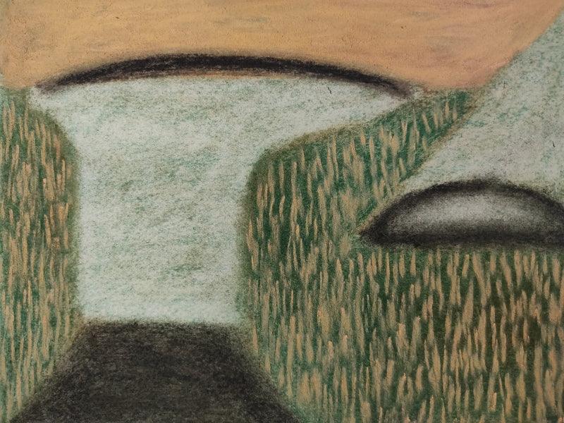 Abstract soft pastel drawing titled 'Untitled 1', 6x8 inches, by artist Chaitanya Dalvi on Paper