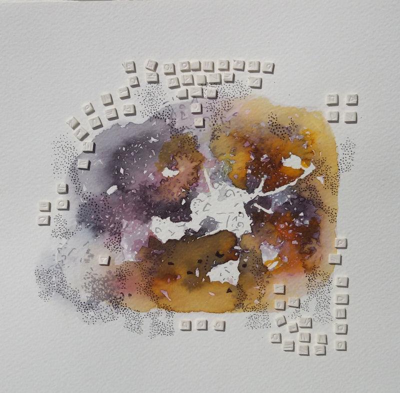 Abstract mixed media painting titled 'Untitled 1', 8x8 inches, by artist Jai Chouhan on Paper