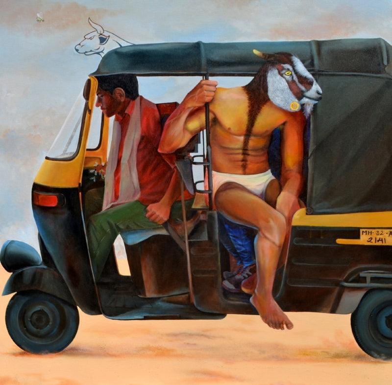 contemporary acrylic painting titled 'Untitled 1', 48x48 inches, by artist Swapnil Ramgade on Canvas