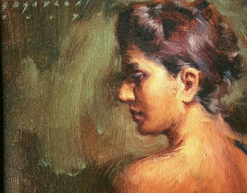 Figurative oil painting titled 'Untitled 1', 8x10 inches, by artist Siddharth Gavade on Canvas