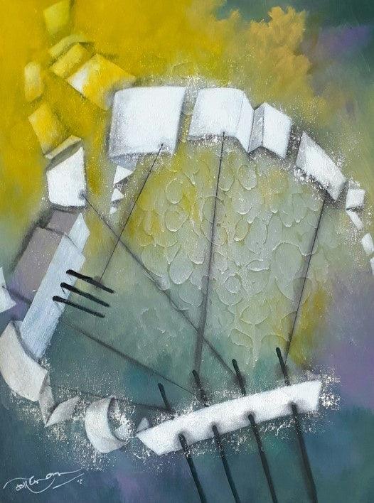 Abstract acrylic painting titled 'Untitled 1', 24x18 inches, by artist Vijayraaj Bodhankar on Canvas