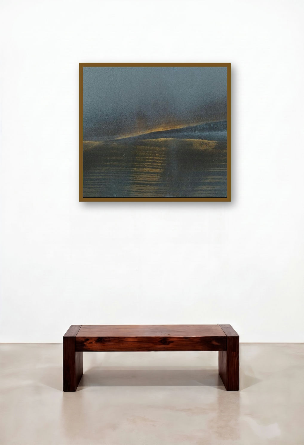 Untitled 1 (Twilight's Embrace**) by artist Hemant Dhane displayed in a Traditional Reception Area