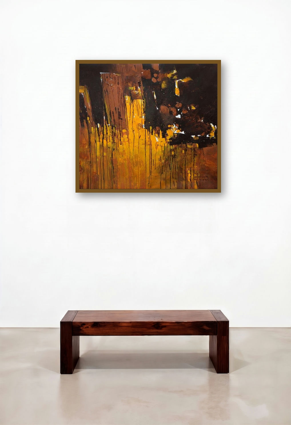 Untitled 1 (Urban Drip) by artist Sagar Bondre displayed in a Urban Loft Reception Area