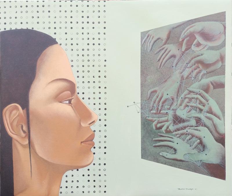 Figurative acrylic painting titled 'Untitled 1', 36x42 inches, by artist Bibhas Baidya on Canvas