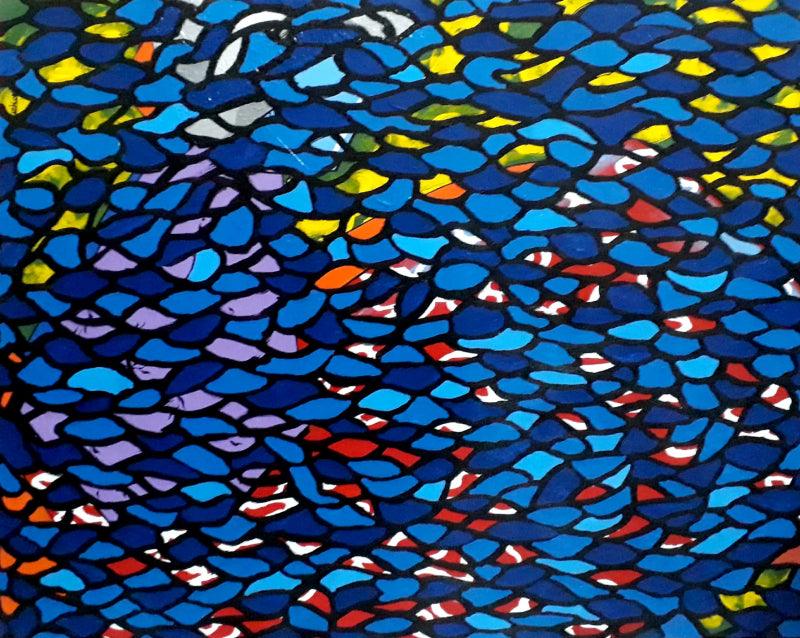 Abstract acrylic painting titled 'Untitled 1', 24x30 inches, by artist Pratap Kore on Canvas