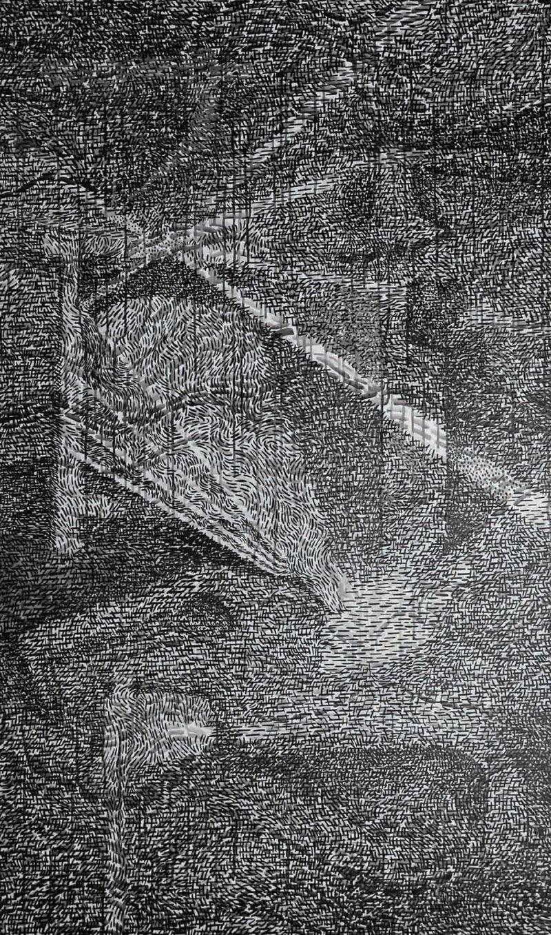 Abstract acrylic painting titled 'Untitled 1', 60x36 inches, by artist Amit Kshirsagar on Canvas