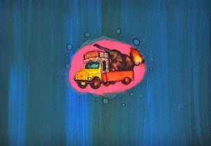 Transportation mixed media painting titled 'Untitled 1', 8x12 inches, by artist Midhun Gopi on Paper