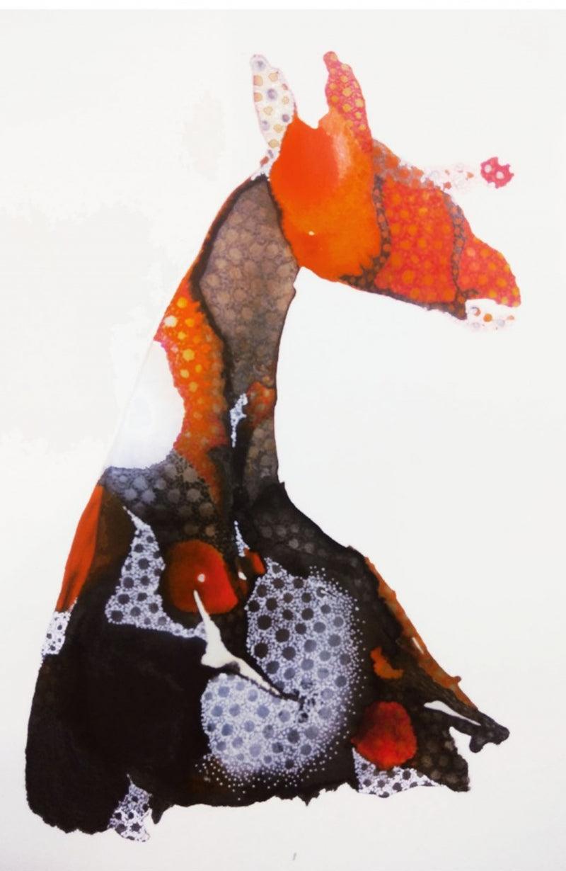 Abstract mixed media painting titled 'Untitled 1', 48x36 inches, by artist Huma Khan on Canvas