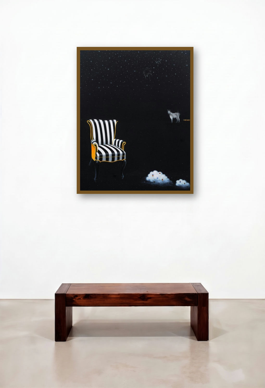 Untitled 1 (Surreal Night) by artist Amit Kumar displayed in a Boutique Hotel Style Family Room