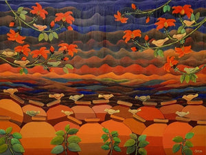 Landscape acrylic painting titled 'Untitled 1', 36x48 inches, by artist Sadaf Beg Khan on Canvas