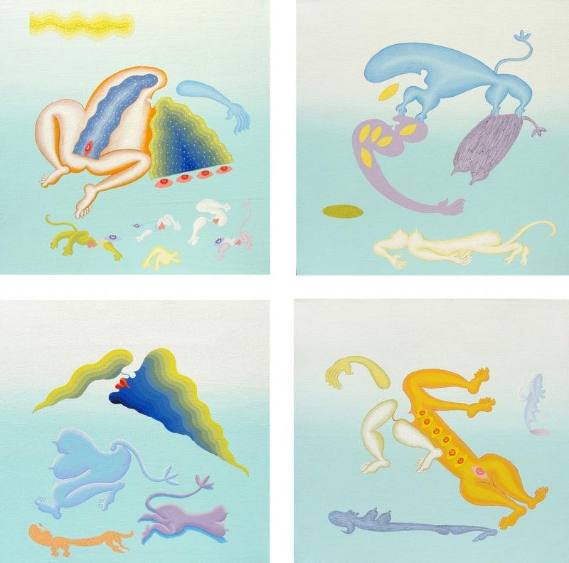 contemporary acrylic painting titled 'Untitled 1', 36x36 inches, by artist Fayyaz Khan on Canvas