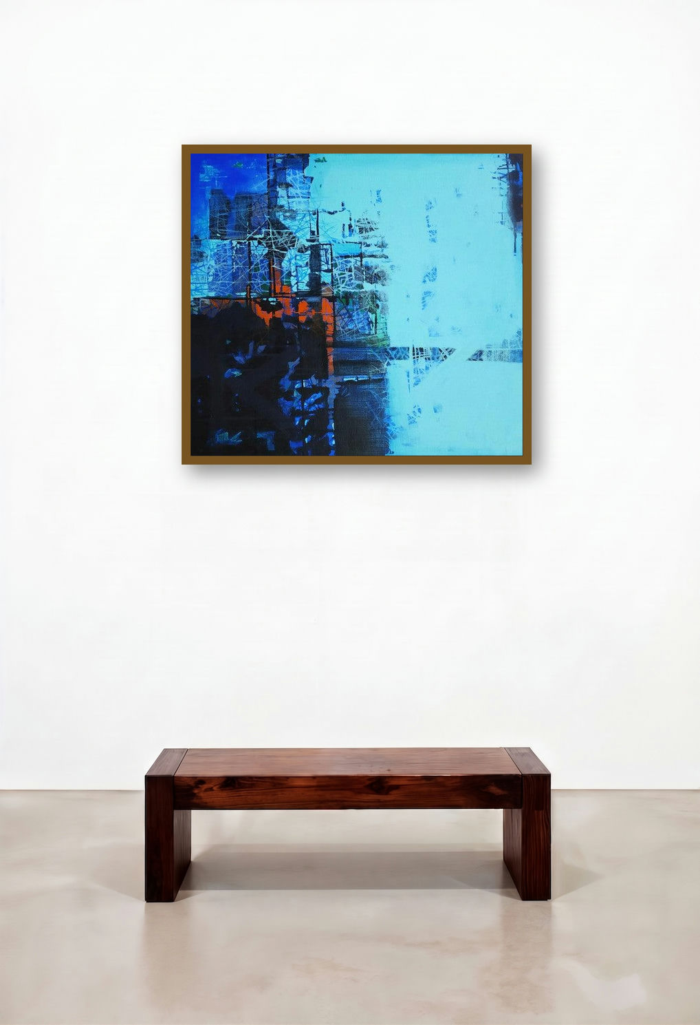 Untitled 1 (Boundless Connection) by artist Niketan Bhalerao displayed in a Rustic Living Room